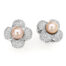 Orecchini oro bianco 18 kt diamanti taglio brillante 2,90ct Perle 10mm.