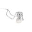 Pendente oro bianco 18kt diamanti taglio brillante 0,35ct Perla Australia.